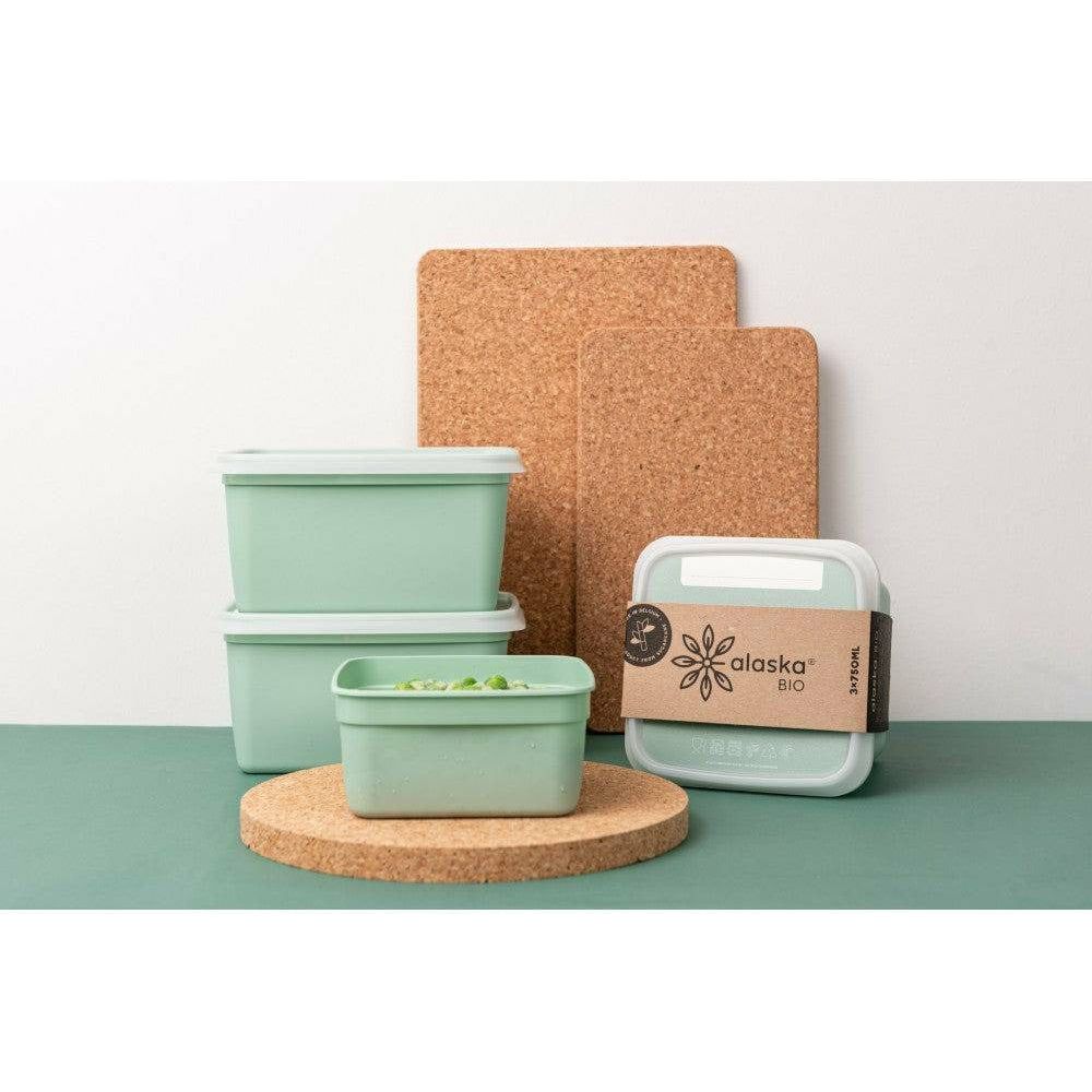 Amuse Kitchen & Dining > Food Storage > Food Storage Containers > Airtight Food Storage Containers > Sustainable > BIO > Sugarcane > Renewable > Eco-friendly Alaska Bio Gefrierdosen, Frischhaltedosen, 3er Packung (500, 750, 1000 ml)