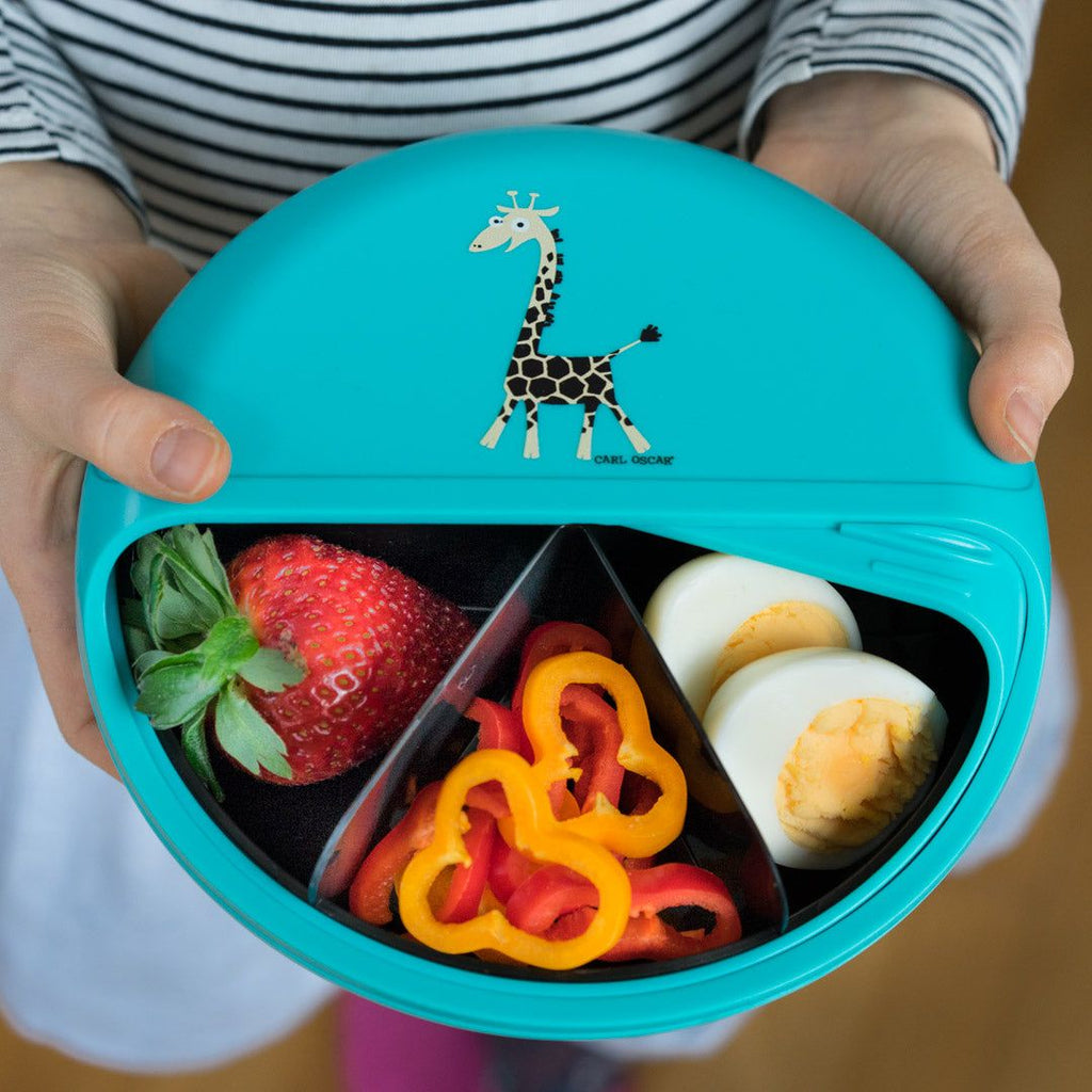 Light Sea Green BentoDISC™, drehbarer Snackbehälter für Kinder - Blau, Limette und Lila