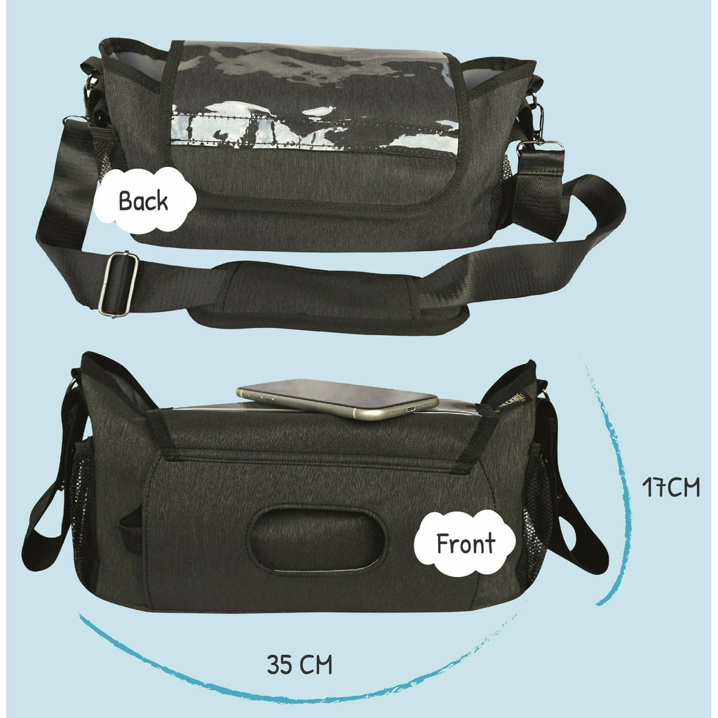 HECKBO Baby Stroller Accessories Kinderwagentasche mit Feuchttuch- & Smartphonetasche