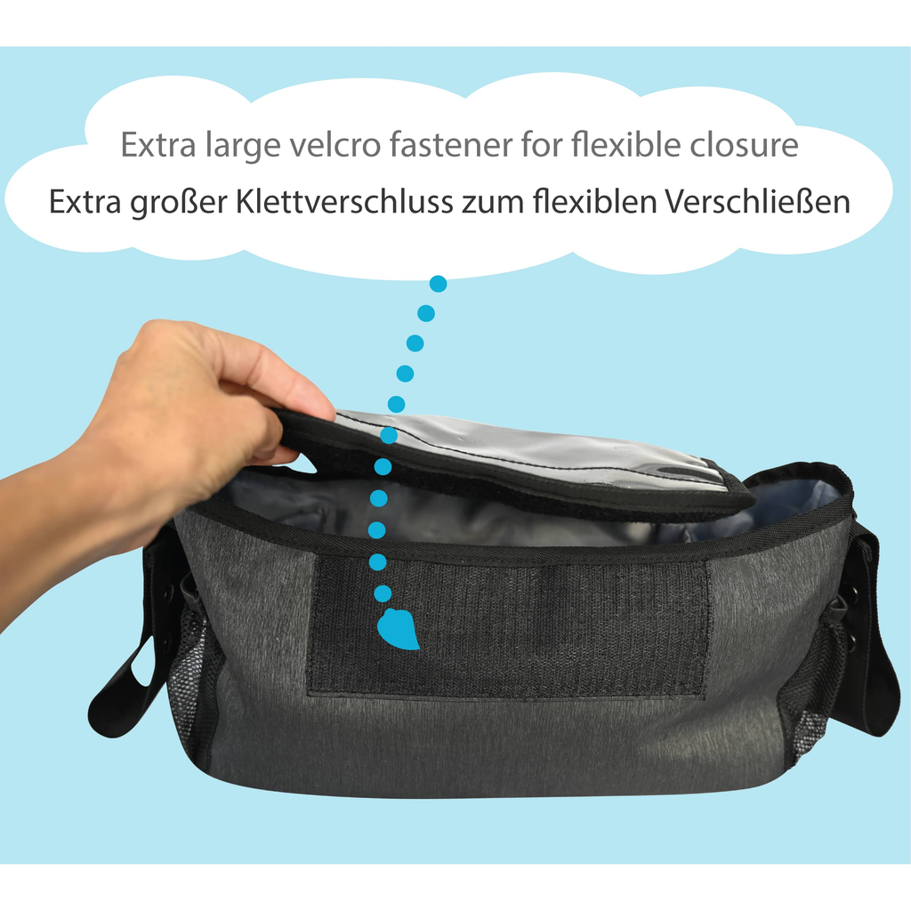 HECKBO Baby Stroller Accessories Kinderwagentasche mit Feuchttuch- & Smartphonetasche