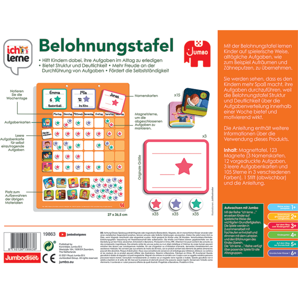 Jumbo Toys & Games > Toys > Educational Toys > Educational Flash Cards Ich Lerne Belohnungstafel