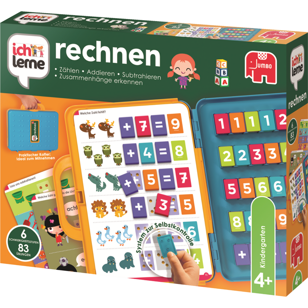 Jumbo Toys & Games > Toys > Educational Toys > Game Board > Numbers > Learning > Playful Practice > Learn counting > Adding, subtracting, Multiply > Motivation > Playful Competition Ich Lerne Rechnen