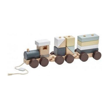 Kids Concept Toy Trains & Train Sets Kids Concept Zug mit Holzklötzen Edvin