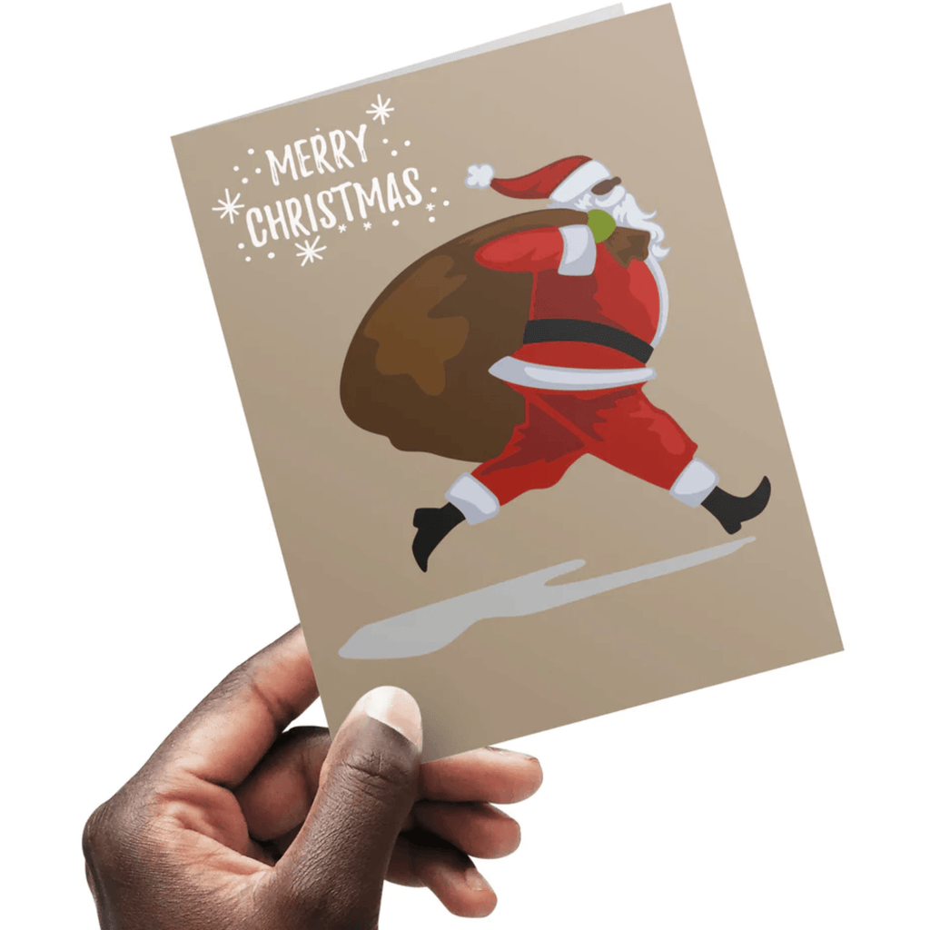 Made by Black Excellence Arts & Entertainment > Party & Celebration > Gift Giving > Greeting & Note Cards Afro Black Santa Merry Christmas