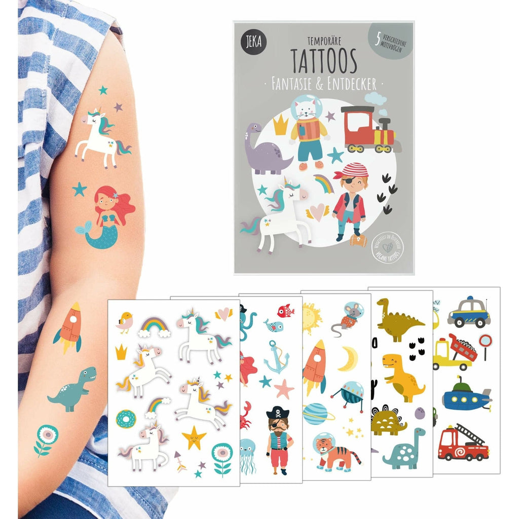 Mal Mich Bunt Temporary Tattoos Kindertattoo Set Fantasie & Entdecker