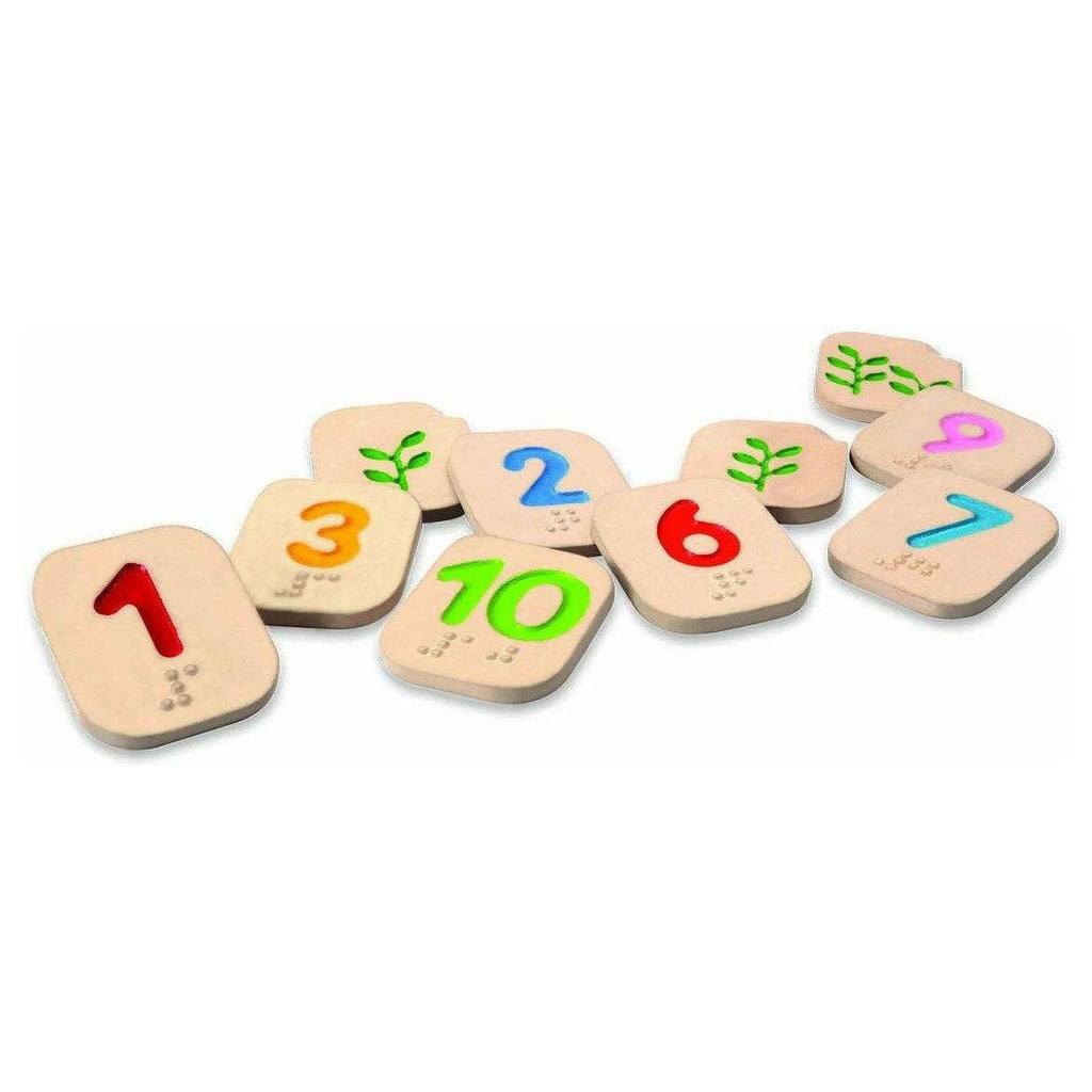 Plan Toys Spielzeug > Lernspielzeug > Lernspielzeug für Kleinkinder > Baby & Kleinkind > umweltfreundlic > Holzspielzeug > Holzspielzeug für Entwicklungsförderung und Spielspaß > nachhaltige Kinderspielzeug > Lernspiel Zahlen > Zahlen in Blindenschrift Plantoys Numbers 1-10 Braille