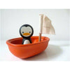 Light Gray Badewannenspielzeug Segelboot Pinguin