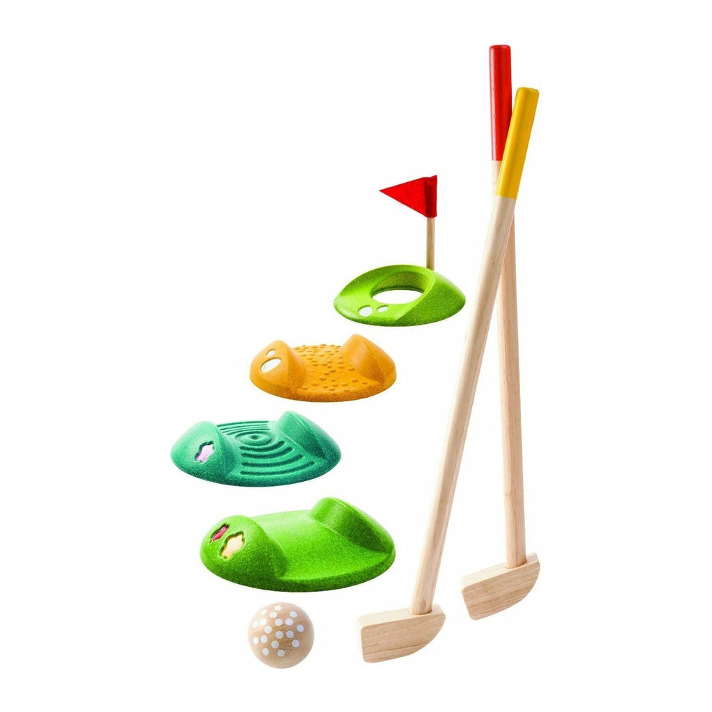 Plan Toys Spielzeug & Spiele > Spielzeug > Sportspielzeug > Golfspielzeug > Mini-Golf Komplettset > hölzernen Golfschlägern > holzspielzeug > Doppelminigolf Mini-Golf Komplettset