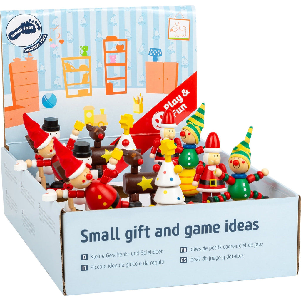 Small Foot Christmas toys Weihnachtsfiguren aus Holz, Drückfiguren