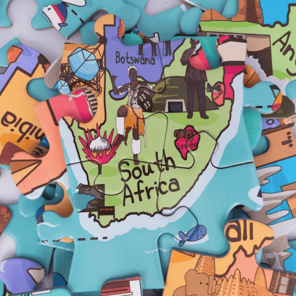 Dark Sea Green Afrika Karte Riesenpuzzle (100 Teile)